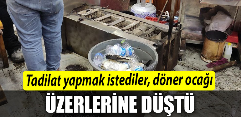 Kocaeli de tadilat yapmak istediler doner ocagi uzerlerine dustu 2 yarali