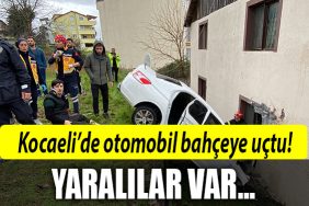 kocaeli otomobil bahceye uctu