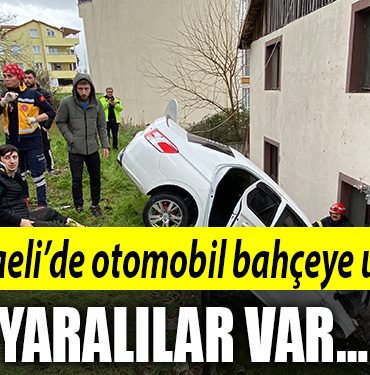 kocaeli otomobil bahceye uctu