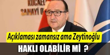 Aciklamasi zamansiz ama Ayhan Zeytinoglu hakli olabilir mi