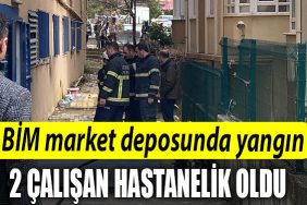 Kocaeli de BIM market deposunda yangin 2 calisan hastanelik oldu