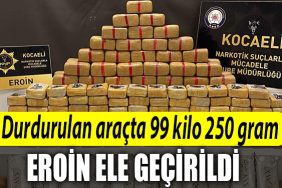 Kocaeli de durdurulan aracta 99 kilo 250 gram eroin ele gecirildi