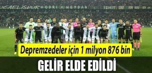Kocaelispor Sakaryaspor macinda depremzedeler icin 1 milyon 876 bin 880 TL toplandi