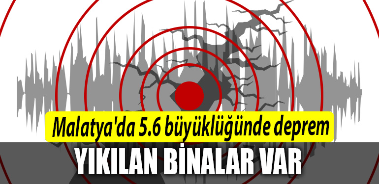 Malatyada 5.6 buyuklugunde deprem. Yikilan binalar var