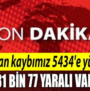 Saglik Bakani Fahrettin Koca Depremde can kaybimiz 5434e yukseldi. 31777 yarali var