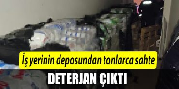Kocaeli de Is yerinin deposundan tonlarca sahte deterjan cikti