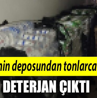 Kocaeli de Is yerinin deposundan tonlarca sahte deterjan cikti