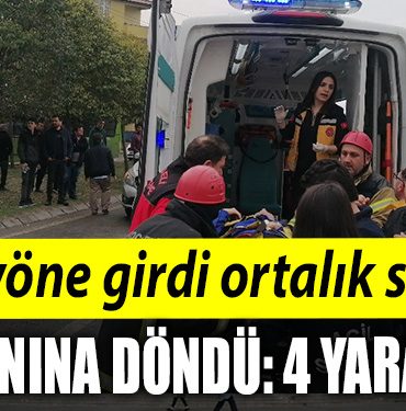 Kocaeli de Ters yone U donusu kazayi getirdi 1i agir 4 yarali