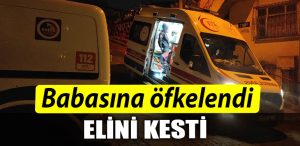 Kocaeli de bir genc babasina ofkelendi elini kesti
