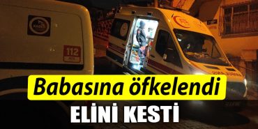 Kocaeli de bir genc babasina ofkelendi elini kesti