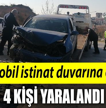 Kocaelide otomobil istinat duvarina carpti 4 yarali