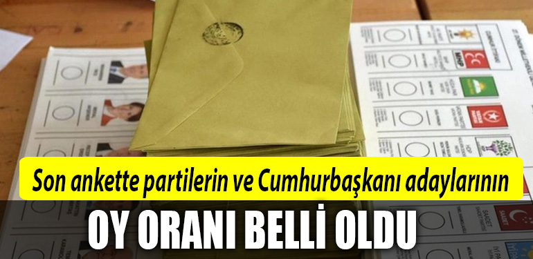 son anket partilerin oy oran