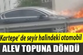 Kocaeli de Seyir halindeki otomobil alev topuna dondu