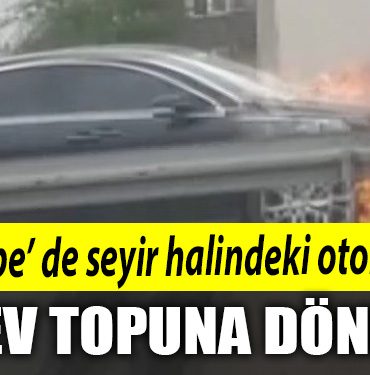 Kocaeli de Seyir halindeki otomobil alev topuna dondu