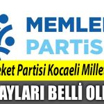 Memleket Partisi Kocaeli Milletvekili adaylari belli oldu