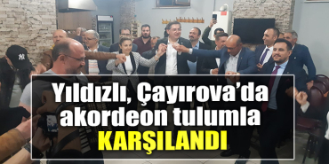 CHP Kocaeli Milletvekili adayı Harun Yıldızlı, Çayırova’da akordeon tulumla karşılandı