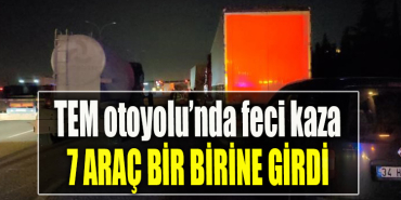 TEM Otoyolu Kocaeli geçişinde 7 araçlı zincirleme kaza