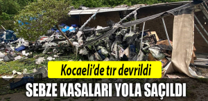 kocaeli tır devrildi