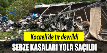 kocaeli tır devrildi