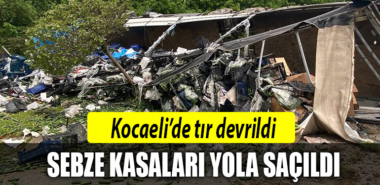 kocaeli tır devrildi