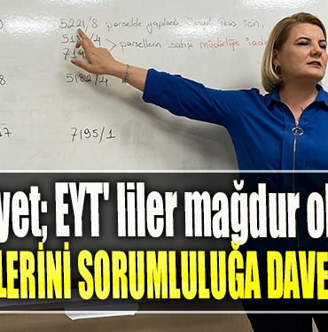 İzmit Belediye Başkanı Fatma Kaplan Hürriyet; EYT' liler mağdur oluyor. Meclis üyelerini sorumluluğa davet ediyorum