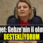 İzmit Belediye Başkanı Fatma Kaplan Hürriyet Gebze'nin il olmasını destekliyorum