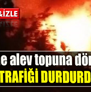 Kocaeli TEM’de alev topuna dönen tır trafiği durdurdu