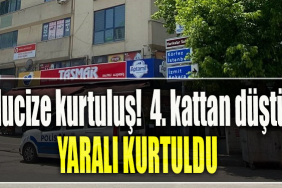 Kocaeli' de 4. kattan düştü, yaralı kurtuldu