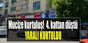 Kocaeli' de 4. kattan düştü, yaralı kurtuldu
