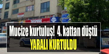 Kocaeli' de 4. kattan düştü, yaralı kurtuldu