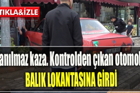 Kocaeli' de inanılmaz kaza. Kontrolden çıkan otomobil balık lokantasına girdi