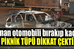 Kocaeli' de yanan otomobili bırakıp kaçtı Aracın üzerindeki piknik tüpü dikkat çekti