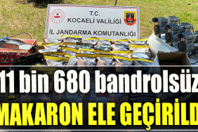 Kocaeli'de operasyon 11 bin 680 bandrolsüz makaron ele geçirildi