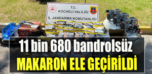Kocaeli'de operasyon 11 bin 680 bandrolsüz makaron ele geçirildi