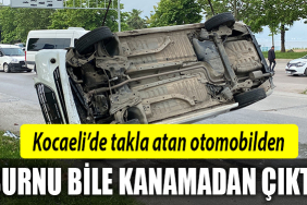 kocaeli takla atan otomobil