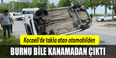 kocaeli takla atan otomobil