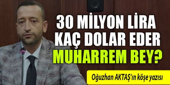 30 MİLYON LİRA KAÇ DOLAR EDER MUHARREM BEY?