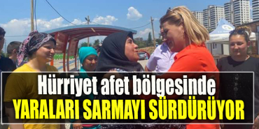 İzmit Belediye Başkanı Fatma Kaplan Hürriyet afet bölgesinde yaraları sarmayı sürdürüyor