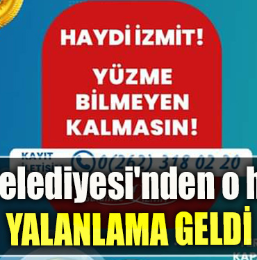 İzmit Belediyesi'nden o habere yalanlama geldi