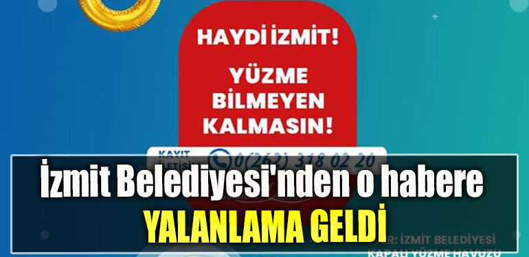 İzmit Belediyesi'nden o habere yalanlama geldi