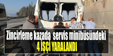 Kocaeli' de Zincirleme kazada servis minibüsündeki 4 işçi yaralandı