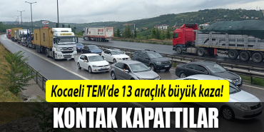 kocaeli 13 araca kaza