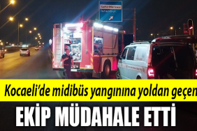 kocaeli yangın midibüs
