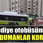Kocaeli' de Belediye otobüsünden çıkan dumanlar korkuttu