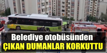 Kocaeli' de Belediye otobüsünden çıkan dumanlar korkuttu