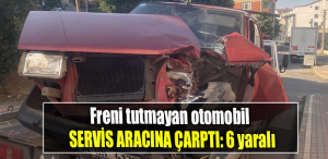 Kocaeli' de Freni tutmayan otomobil servis aracına çarptı 6 yaralı