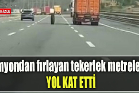 Kocaeli' de Kamyondan fırlayan tekerlek metrelerce yol kat etti