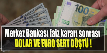 Merkez Bankası faiz kararı sonrası dolar ve Euro sert düştü!