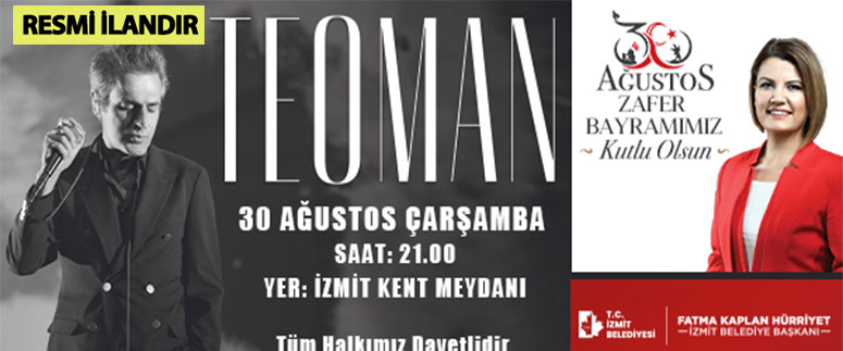 izmit 30 ağustos ilanı (29 Ağustos)