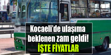 kocaeli otobüs zam